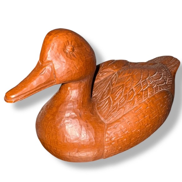 VTG Hand Carved Duck Pecan Shells & Resin Red Mill MFG Decoy Shelf Hunting Decor - Picture 6 of 14